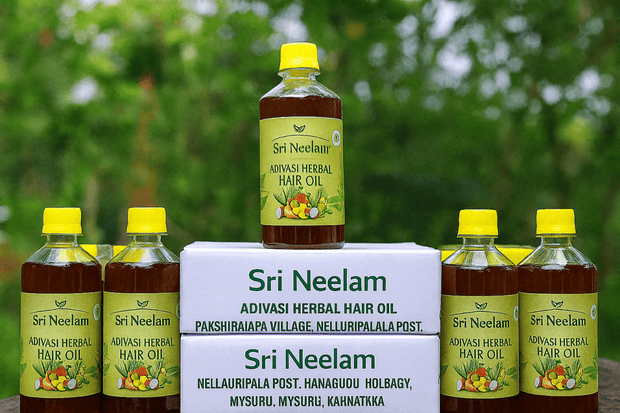 Hakki Pikki - Adivasi hair oil - Sri Neelam Adivasi Herbal Hair Oil 1000 ML - Sri Neelam Adivasi Herbal Hair Oil